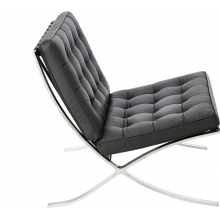 Fotel skórzany pikowany BA1 czarny D2.Design