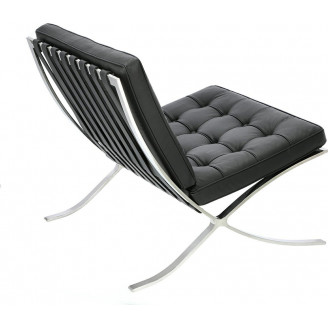 Fotel skórzany pikowany BA1 czarny D2.Design