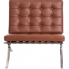 Fotel skórzany pikowany BA1 jasno brązowy D2.Design