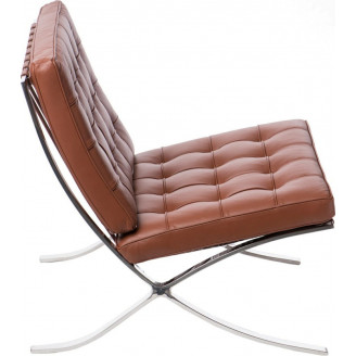 Fotel skórzany pikowany BA1 jasno brązowy D2.Design