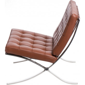 Fotel skórzany pikowany BA1 jasno brązowy D2.Design