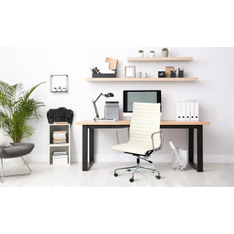 Fotel gabinetowy CH1191T biała skóra D2.Design
