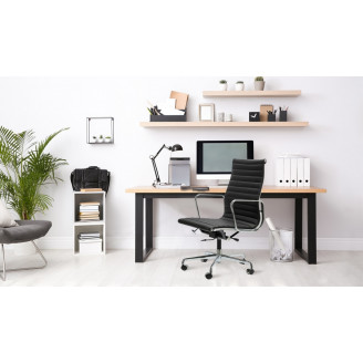 Fotel gabinetowy CH1191T czarna skóra D2.Design