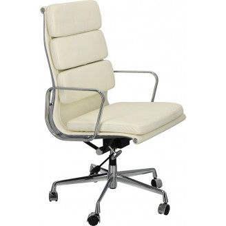 Fotel biurowy gabinetowy CH2191T biała skóra D2.Design