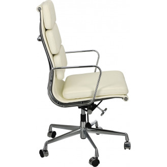 Fotel biurowy gabinetowy CH2191T biała skóra D2.Design