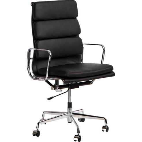 Fotel biurowy gabinetowy CH2191T czarna skóra D2.Design do biurka.