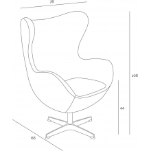 Fotel obrotowy Jajo atramentowy kaszmir Premium D2.Design