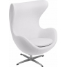 Designerski Fotel obrotowy Jajo biały kaszmir Premium D2.Design do salonu i sypialni.
