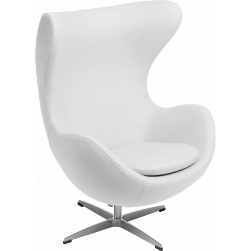 Designerski Fotel obrotowy Jajo biały kaszmir Premium D2.Design do salonu i sypialni.