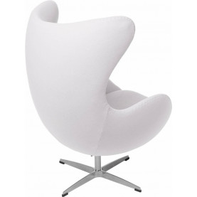 Designerski Fotel obrotowy Jajo biały kaszmir Premium D2.Design do salonu i sypialni. 2
