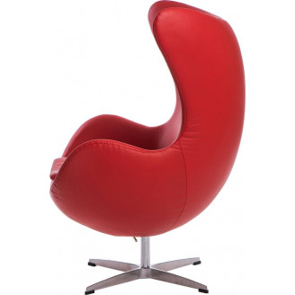 Fotel obrotowy Jajo czerwona skóra Premium D2.Design