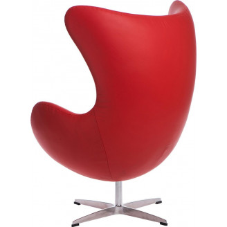 Fotel obrotowy Jajo czerwona skóra Premium D2.Design