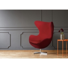 Fotel obrotowy Jajo czerwony kaszmir Premium D2.Design