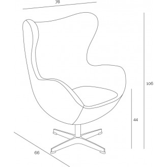 Fotel obrotowy Jajo ciemno niebieski kaszmir Premium D2.Design