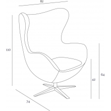 Fotel obrotowy Jajo szeroki wełna oliwkowa D2.Design