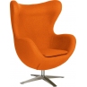 Designerski Fotel obrotowy Jajo szeroki wełna pomarańczowa D2.Design do salonu i sypialni.