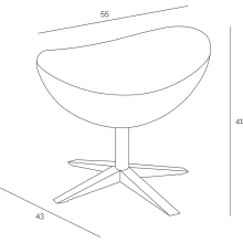 Fotel obrotowy z podnóżkiem Jajo szeroki wełna oliwkowa D2.Design