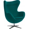 Designerski Fotel obrotowy z podnóżkiem Jajo szeroki wełna zielona D2.Design do salonu i sypialni.