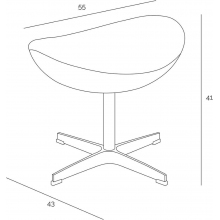 Fotel obrotowy z podnóżkiem Jajo kaszmir amarantowy PREMIUM D2.Design