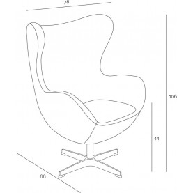 Designerski Fotel obrotowy z podnóżkiem Jajo kaszmir jasno szary Premium D2.Design do salonu i sypialni. 2