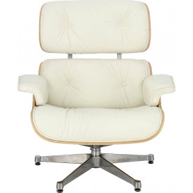Designerski Fotel obrotowy Vip biały/dąb D2.Design do salonu i sypialni. 2