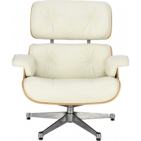 Designerski Fotel obrotowy Vip biały/orzech D2.Design do salonu i sypialni. 2