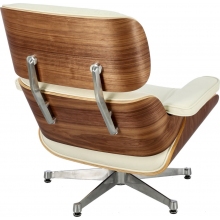 Fotel skórzany obrotowy Vip biały/orzech D2.Design