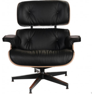 Fotel skórzany obrotowy Vip czarny/palisander D2.Design
