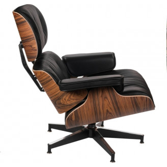 Fotel skórzany obrotowy Vip czarny/palisander D2.Design