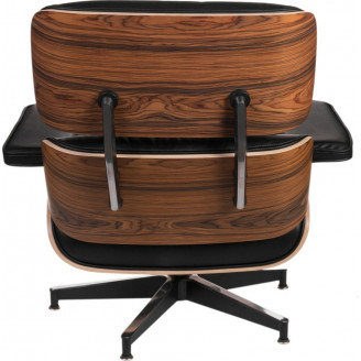Fotel skórzany obrotowy Vip czarny/palisander D2.Design