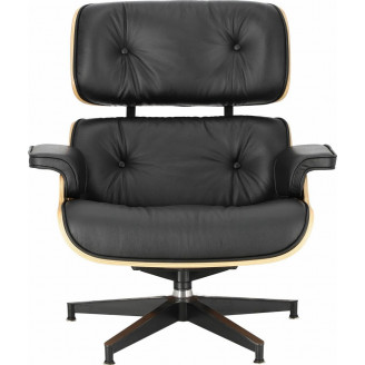 Fotel skórzany obrotowy Vip czarny/orzech D2.Design
