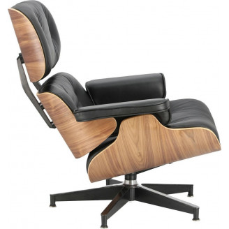 Fotel skórzany obrotowy Vip czarny/orzech D2.Design