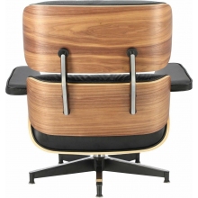 Fotel skórzany obrotowy Vip czarny/orzech D2.Design
