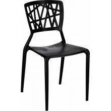 Nowoczesne Krzesło ażurowe z tworzywa Bush czarne D2.Design do kuchni, jadalni i salonu.