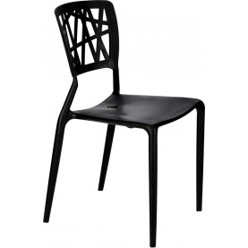 Nowoczesne Krzesło ażurowe z tworzywa Bush czarne D2.Design do kuchni, jadalni i salonu. 2