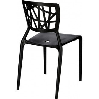 Krzesło ażurowe z tworzywa Bush czarne D2.Design