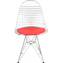Krzesło metalowe ażurowe Net chrom/czerwony D2.Design