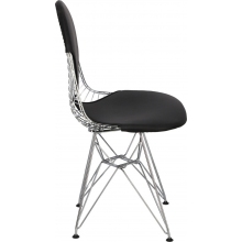 Krzesło metalowe ażurowe Net double chrom/czarny D2.Design