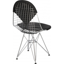Krzesło metalowe ażurowe Net double chrom/czarny D2.Design