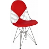 Designerskie Krzesło metalowe Net double chrom/czerwony D2.Design do kuchni i jadalni.