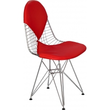 Krzesło metalowe ażurowe Net double chrom/czerwony D2.Design