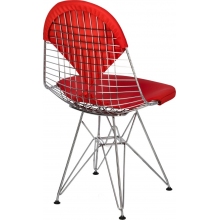 Krzesło metalowe ażurowe Net double chrom/czerwony D2.Design