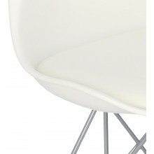 Krzesło nowoczesne z poduszką Norden DSR biały/chrom Intesi