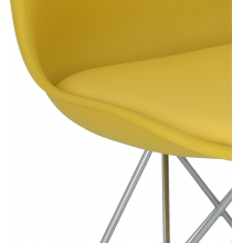 Krzesło nowoczesne z poduszką Norden DSR żółty/chrom Intesi