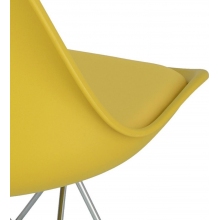 Krzesło nowoczesne z poduszką Norden DSR żółty/chrom Intesi