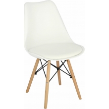 Stylowe Krzesło skandynawskie z poduszką Norden DSW biały/buk D2.Design do kuchni, salonu i restauracji.