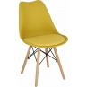 Stylowe Krzesło skandynawskie z poduszką Norden DSW żółty/buk D2.Design do kuchni, salonu i restauracji.