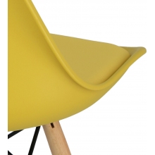 Krzesło skandynawskie z poduszką Norden DSW żółty/buk Intesi