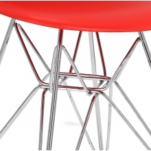 Krzesło z tworzywa P016 PP czerwony/chrom D2.Design
