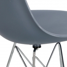 Krzesło z tworzywa P016 PP ciemno szary/chrom D2.Design